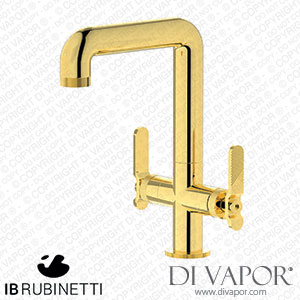 IB Rubinetti B2205OO Bold Monohole Washbasin Mixer with Two Handles Complete with Drain Spare Parts