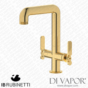 IB Rubinetti B2205OS Bold Monohole Washbasin Mixer with Two Handles Complete with Drain Spare Parts