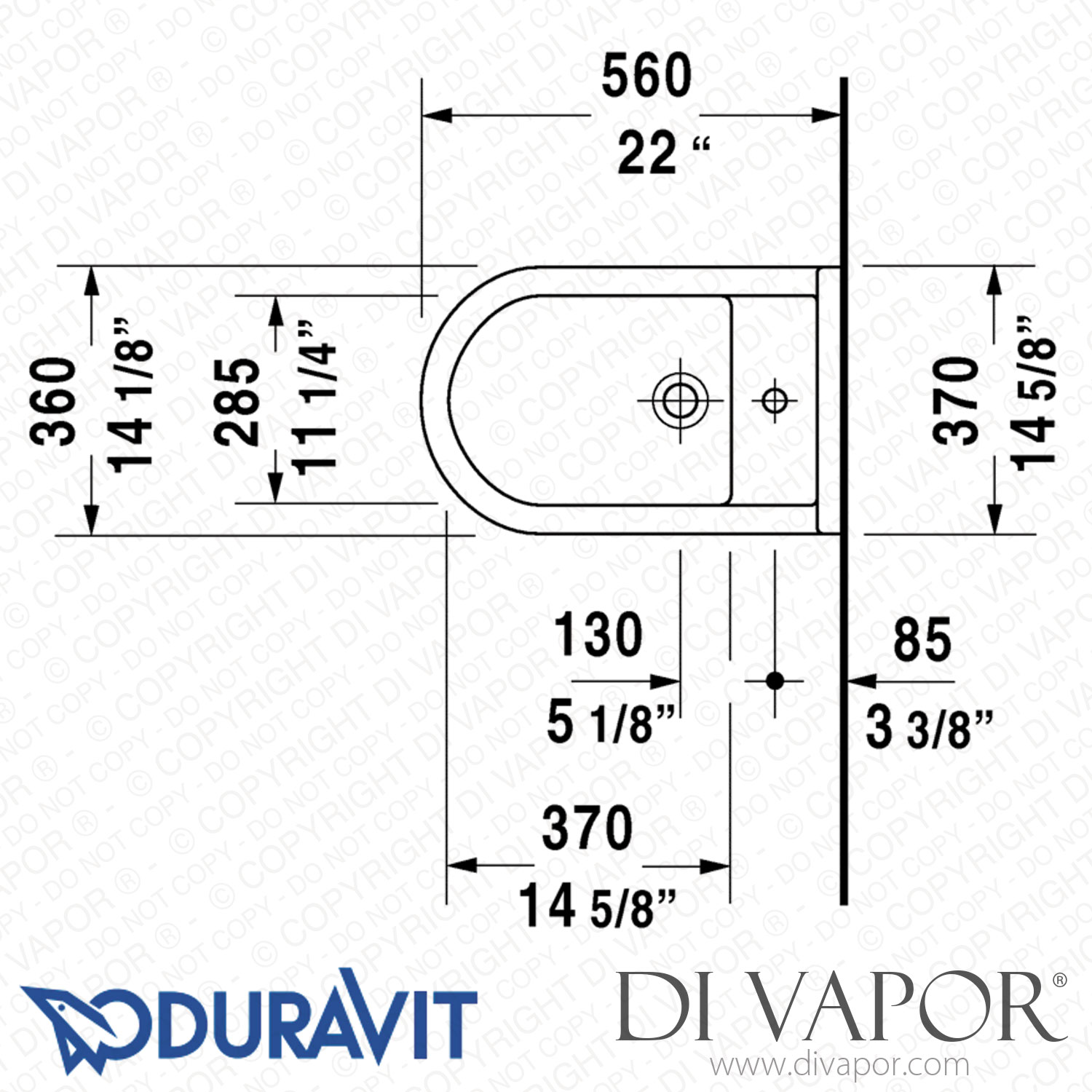 Duravit Single Handle Bidet Faucet With Popup And Drain Assembly