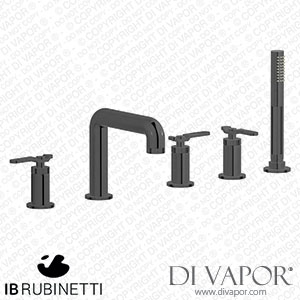 IB Rubinetti B2396CF Bold Five Holes Deck Mounted Bath Filler with Shower Kit Spare Parts
