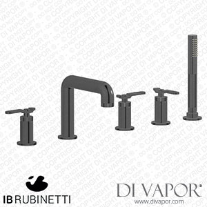 IB Rubinetti B2396CS Bold Five Holes Deck Mounted Bath Filler with Shower Kit Spare Parts
