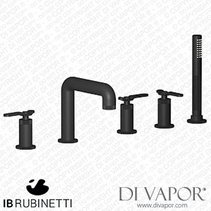 IB Rubinetti B2396NP Bold Five Holes Deck Mounted Bath Filler with Shower Kit Spare Parts