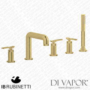 IB Rubinetti B2396ON Bold Five Holes Deck Mounted Bath Filler with Shower Kit Spare Parts