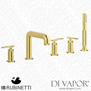 IB Rubinetti B2396OO Bold Five Holes Deck Mounted Bath Filler with Shower Kit Spare Parts