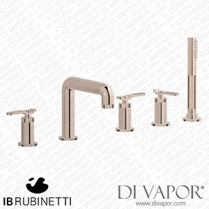 IB Rubinetti B2396RS Bold Five Holes Deck Mounted Bath Filler with Shower Kit Spare Parts