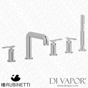 IB Rubinetti B2396SS Bold Five Holes Deck Mounted Bath Filler with Shower Kit Spare Parts