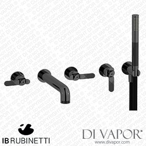 IB Rubinetti B2398CF Bold Five Holes Wall Mounted Bath Filler with Shower Kit Spare Parts
