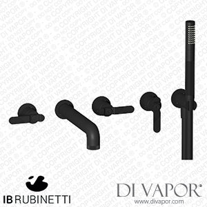 IB Rubinetti B2398NP Bold Five Holes Wall Mounted Bath Filler with Shower Kit Spare Parts