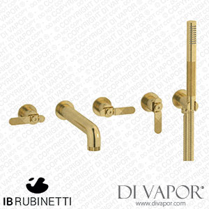 IB Rubinetti B2398ON Bold Five Holes Wall Mounted Bath Filler with Shower Kit Spare Parts