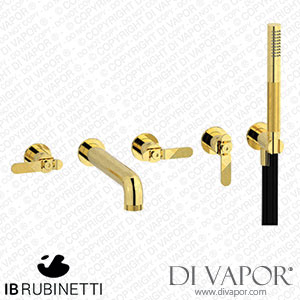 IB Rubinetti B2398OO Bold Five Holes Wall Mounted Bath Filler with Shower Kit Spare Parts