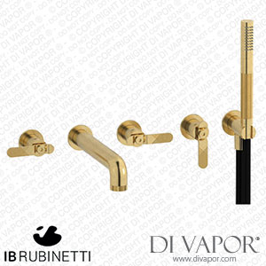 IB Rubinetti B2398OS Bold Five Holes Wall Mounted Bath Filler with Shower Kit Spare Parts
