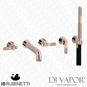 IB Rubinetti B2398RS Bold Five Holes Wall Mounted Bath Filler with Shower Kit Spare Parts