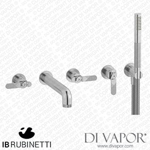 IB Rubinetti B2398SS Bold Five Holes Wall Mounted Bath Filler with Shower Kit Spare Parts