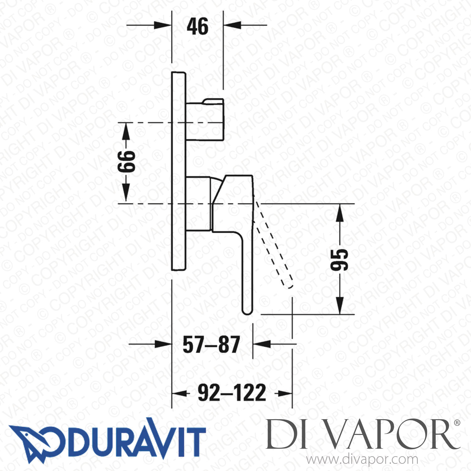 Duravit B.2 Single Lever Bath Mixer for Concealed Installation
