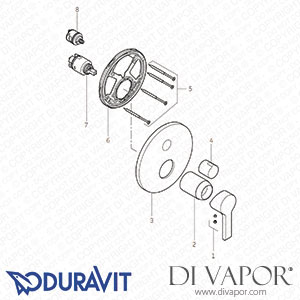 Duravit B.2 Single Lever Bath Mixer for Concealed Installation (B25210018010) Spare Parts