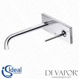 Ideal Standard B4490AA Simply U Wall Mounted Basin Mixer Cylindrical Spout & Rectangular Escutcheon No Waste