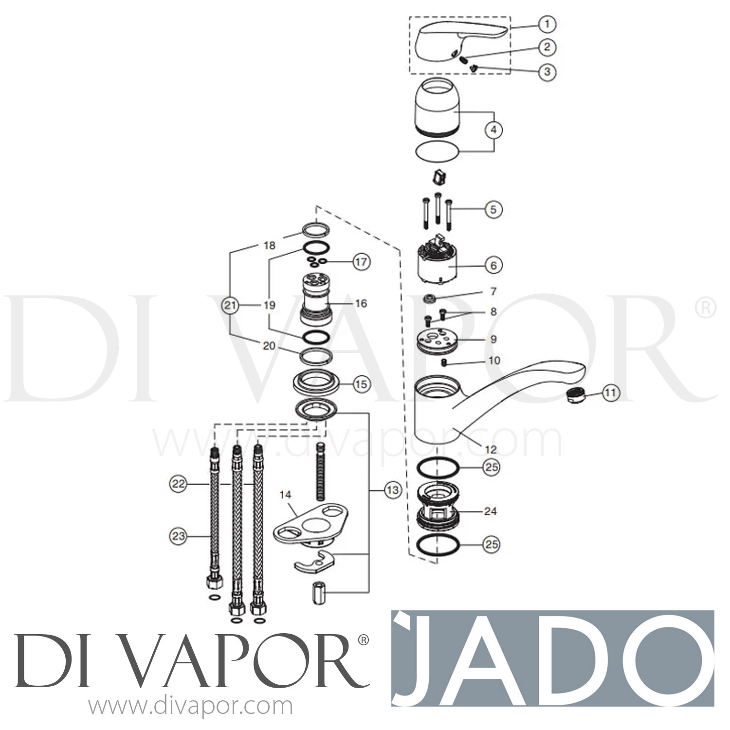 Jado B5345AA Cerasprint Kitchen Mixer Low Pressure Tap Spare Parts