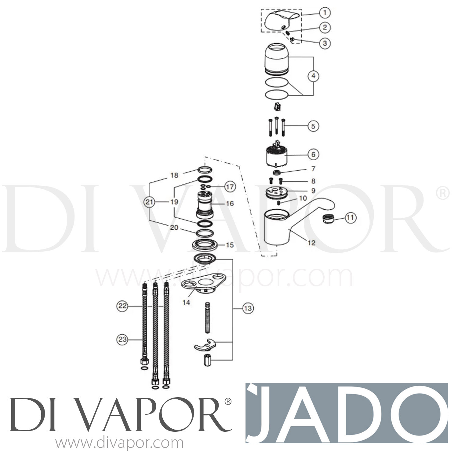 Jado B7613AA Ceraplan Kitchen Mixer Low Pressure Tap Spare Parts
