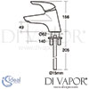 Ideal Standard Ceraplan SL Single Lever 1 Taphole Filler Dimensions