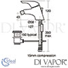 Ideal Standard Ceraplan Single Lever Bidet Mixer Tap Dimensions