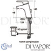 Ideal Standard Active Bidet Mixer Single Lever Tap Dimensions
