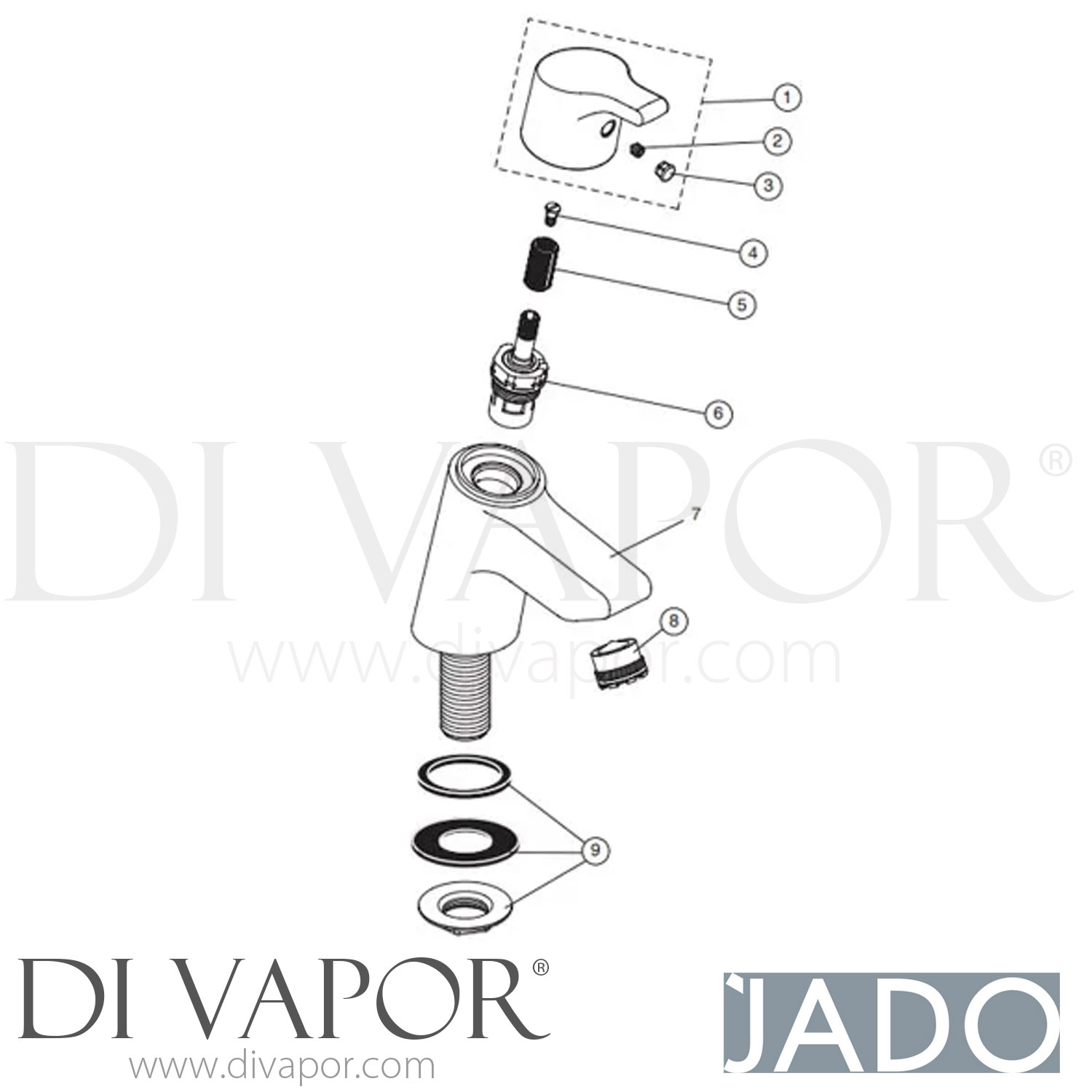 Jado B8075AA Active Single Lever One Hole Bathroom Tap Spare Parts