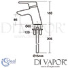 Ideal Standard Active Single Lever 1 Taphole Filler Tap Dimensions