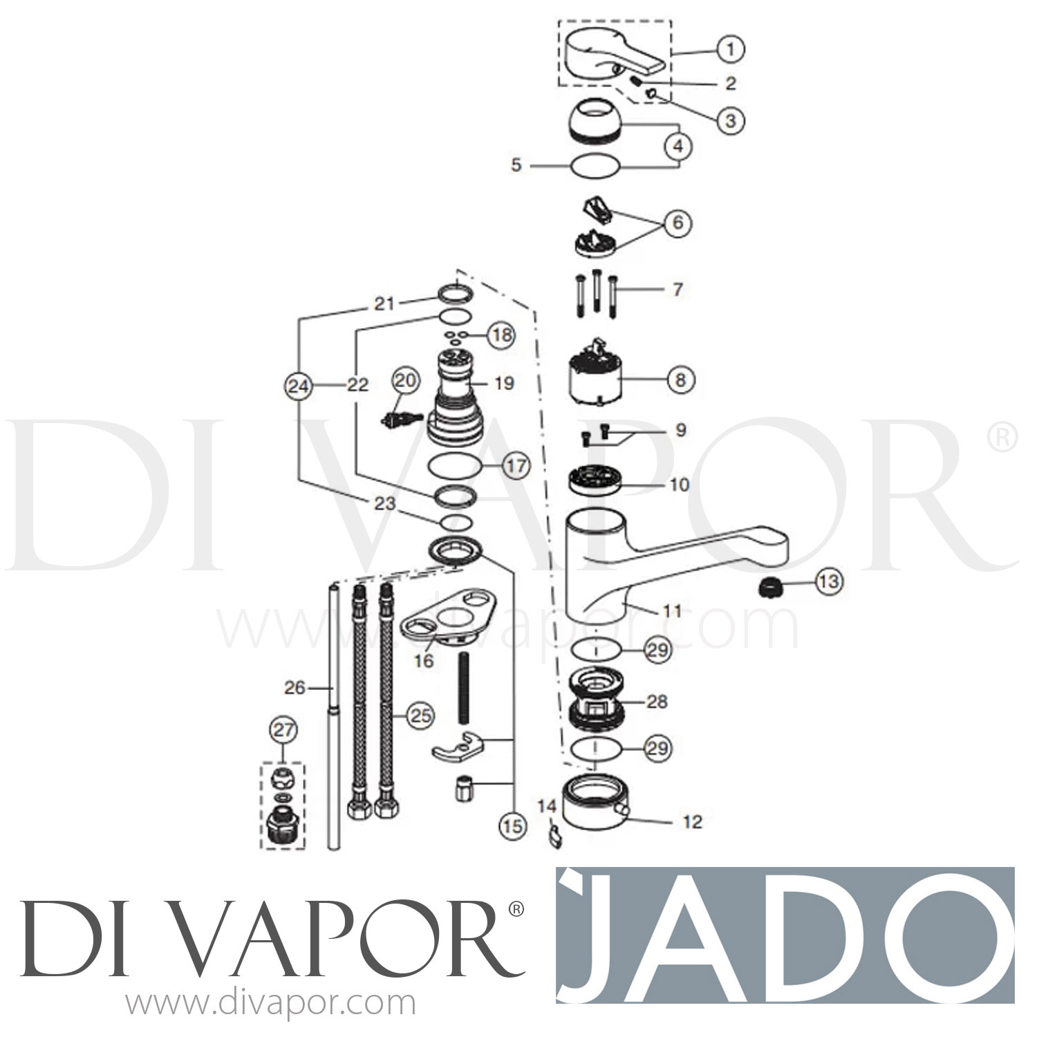 Jado B8081AA Active Kitchen Mixer with Appliance Connection Valve Spare