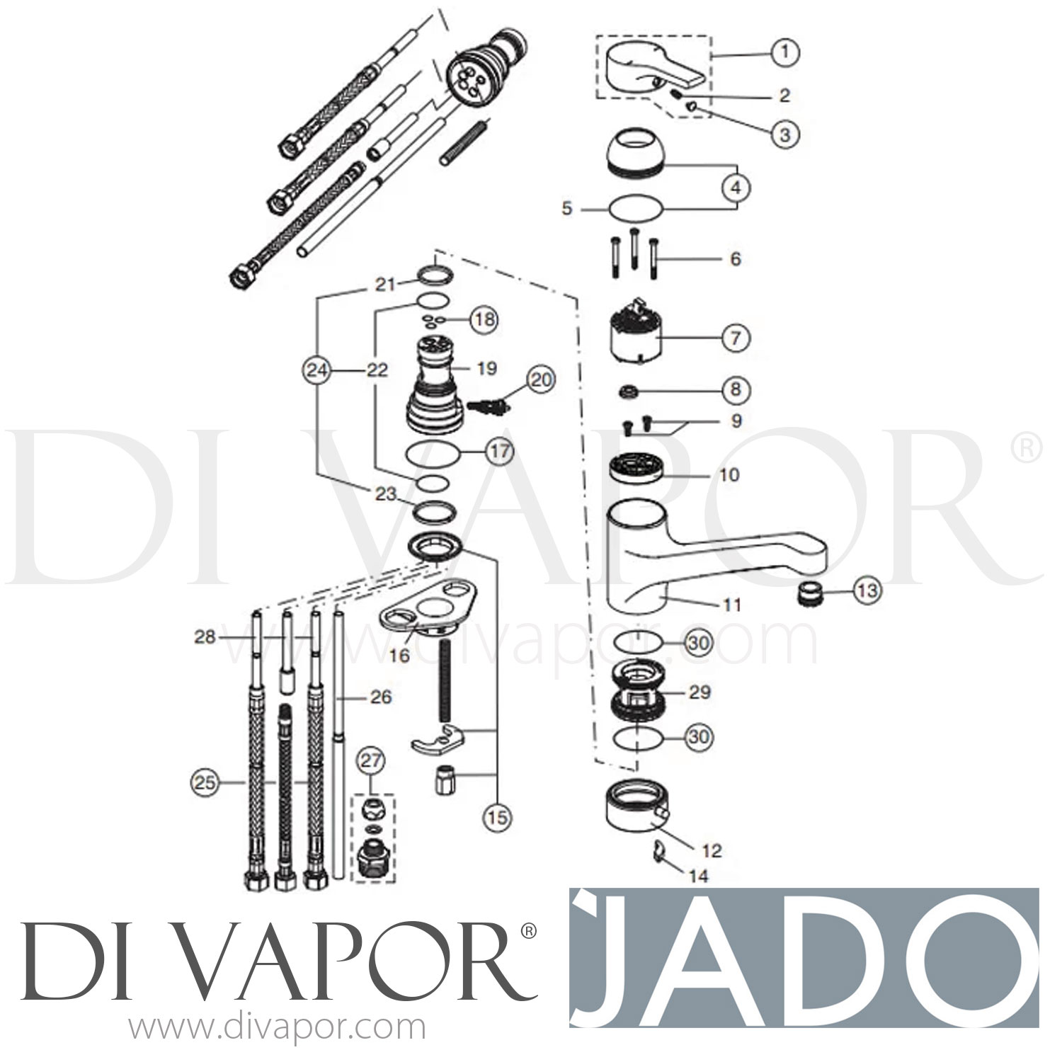 Jado B8082AA Active Kitchen Mixer Low Pressure with Appliance