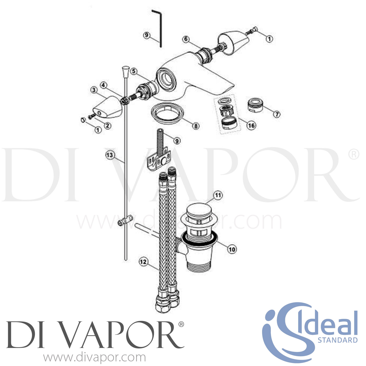 Ideal Standard B8247AA Ceraplan Duo Dual Control Basin Mixer Tap Spare