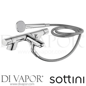 Sottini Rosita Dual Control Two Taphole Bath Shower Mixer with Kit Spare Parts B8428AA GEN1
