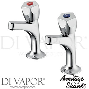 Armitage Shanks B9872AA Sandringham 21 High Neck Pillar Kitchen Taps 1/2