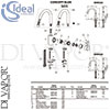 Ideal Standard Concept Blue Sink Mixer Spares