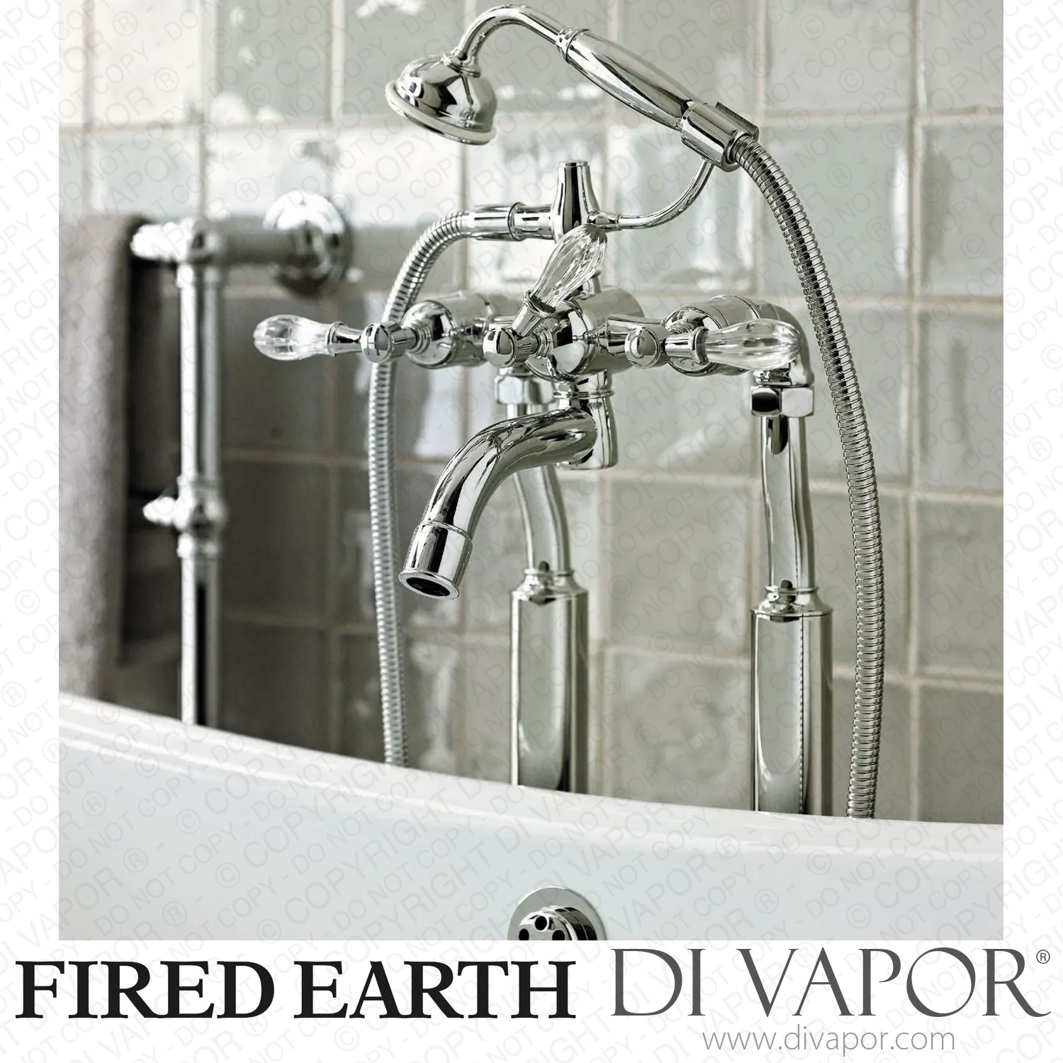 FIRED EARTH Bastide Wall Mounted Bath and Shower Mixer (BASBSMIXW