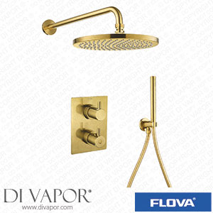 Flova BB-LVT2WPK1-SQ-U Levo Thermostatic 2-Outlet Shower Valve with Fixed Head and Handshower Kit - Square - Brushed Brass Spare Parts