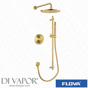Flova BB-LVT2WPK2-RO-U Levo Thermostatic 2-Outlet Shower Valve with Fixed Head and Slide Rail Kit - Round - Brushed Brass Spare Parts