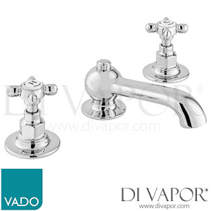 VADO BC-AXB-101-CP Axbridge Cross Handle 3 Hole Basin Mixer - Chrome - Tap Spare Parts