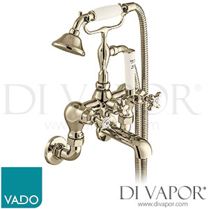 VADO BC-AXB-120-BN Axbridge Cross Handle Wall Mounted Bath Shower Mixer with Shower Kit Spare Parts