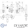 Ideal Standard Ceraline 2H Dual Control Shower Mixer Kit Dimensions