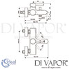 Ideal Standard Ceraline Exposed Chrome Bath Shower Mixer Dimensions