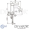 Ideal Standard Ceraline Single Lever Basin Mixer Tap without Pop-Up Waste Dimensions