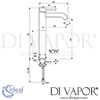 Ideal Standard Ceraline Vessel Basin Mixer Tap without Pop-Up Waste Dimensions