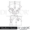 Hudson Reed Topaz Basin Mixer Tap Pop Up Waste Dimension