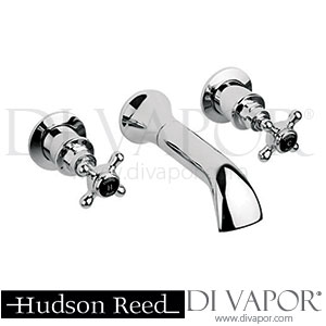 Hudson Reed Topaz Black Wall Mounted Bath Spout & Stop Taps - Chrome Spare Parts