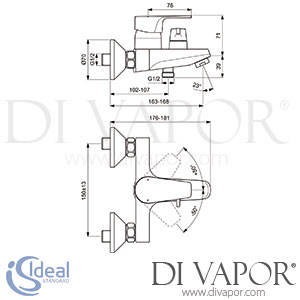 Ideal Standard BC494AA Cerafine D Exposed Chrome Bath & Shower Mixer Spare Parts
