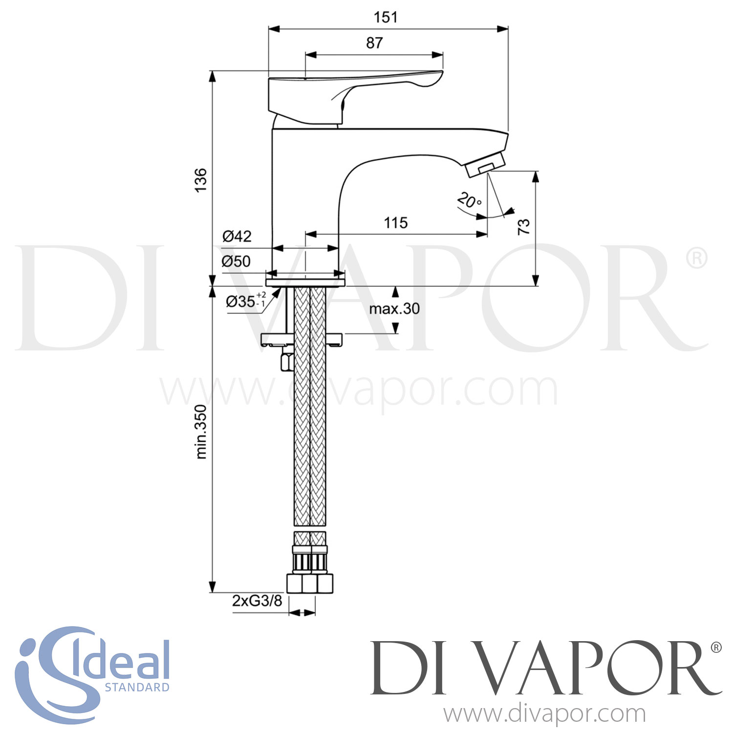 Ideal Standard BC552AA Alpha Basin Mixer Tap Spare Parts