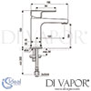 Ideal Standard Cerafine D Basin Mixer without Pop-Up Waste Dimensions