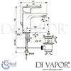 Ideal Standard Ceraplan III Basin Mixer H90 Pop-Up Waste Tap Dimensions