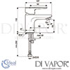 Ideal Standard Ceraplan III One Hole Basin Mixer H70  Tap Dimensions