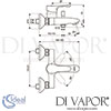 Ideal Standard Exposed Bath Shower Mixer Tap Dimensions